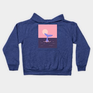 Tale of a Humpback whale's tail Illustration Kids Hoodie